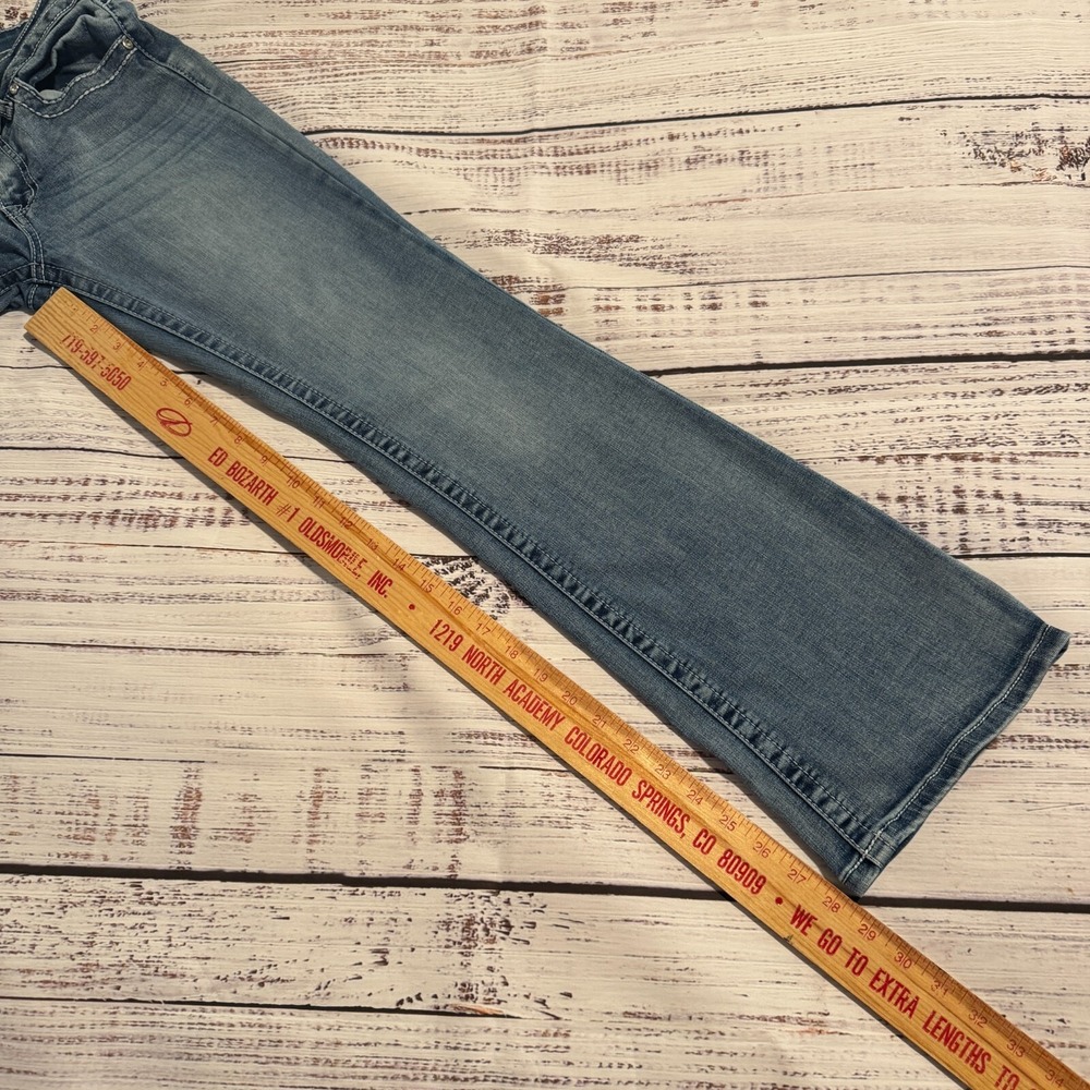Telepatia Denim Jeans Light Wash Ankle Distressed Flair Womens 5/29 (Fits 27x28) - Picture 10 of 16